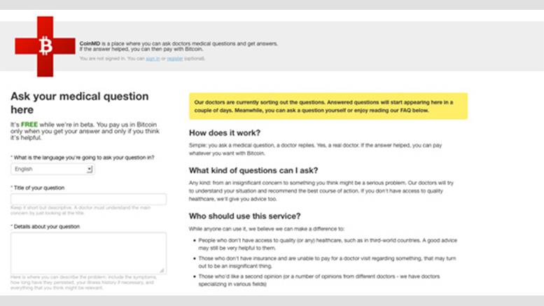 Website Lets Users Pay in Bitcoin For Medical Advice