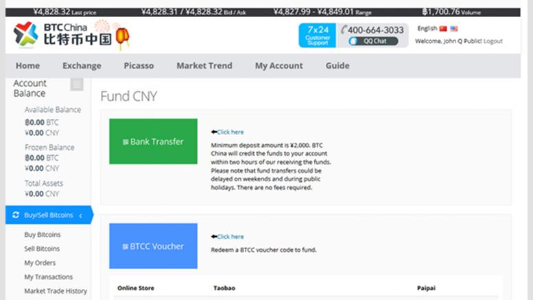 BTC China Once Again Accepting Bank Deposits
