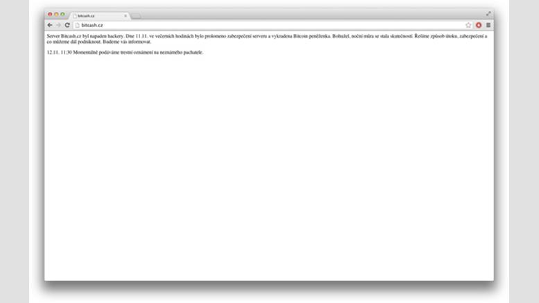 Another Bitcoin Exchange Hacked: Bitcash.cz