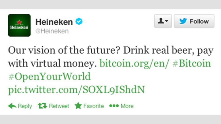 Heineken Tweets About Bitcoin