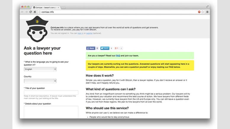 CoinLaw: Pay in Bitcoin, Receive Legal Advice
