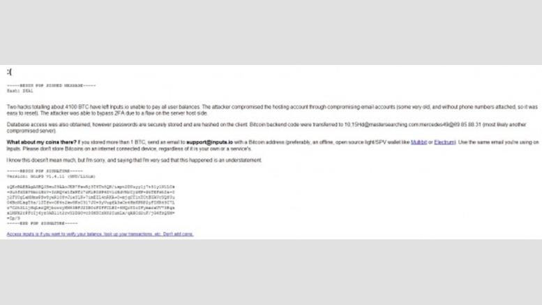 Inputs.io Owner TradeFortress Will Not Report Theft to Police