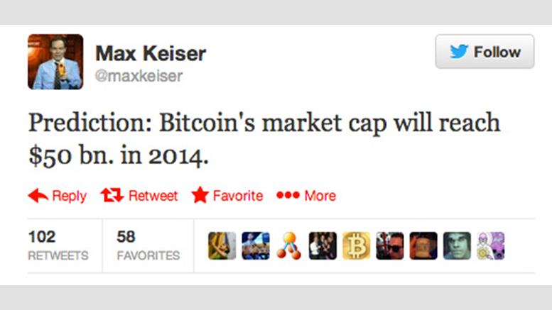 Max Keiser Predicts $50 Billion Bitcoin Market Cap in 2014