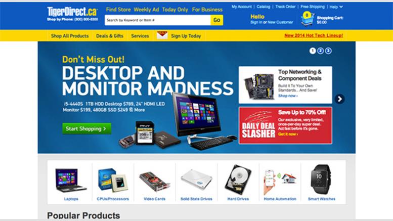 TigerDirect.ca Hints at Bitcoin Acceptance