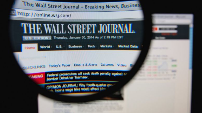 Wall Street Journal: Digital Currencies Like Bitcoin Will Disrupt Global Finance