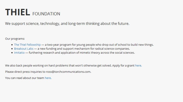 Peter Thiel Announces 2014 Class of Thiel Fellows