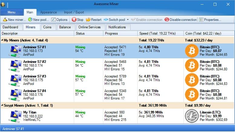Got 5000 miners? Monitor them with Awesome Miner