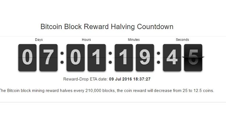 Bitcoin Reward Halving: One More Week to Go