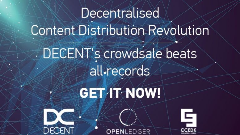 DECENT Blockchain Platform ICO Raises Over 4138 BTC in Two Days