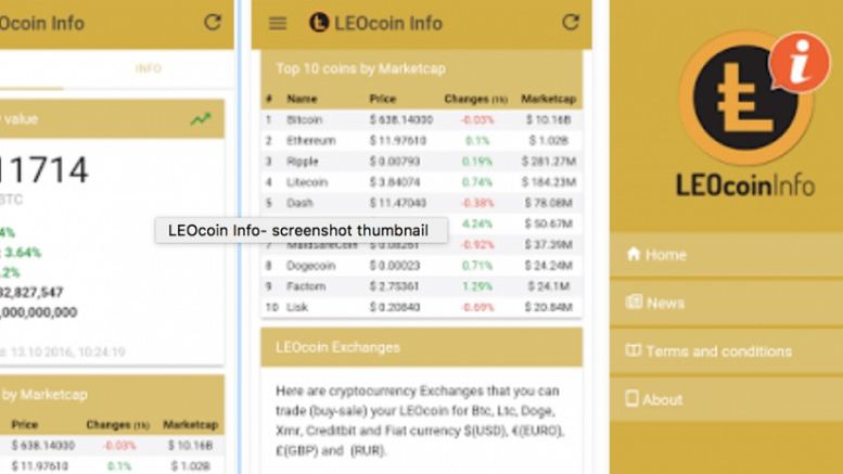 LEOcoin Releases New Mobile App