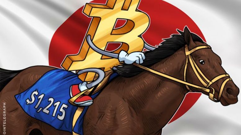 Bitcoin Price Breaks $1,215 Due to Rapid Mainstream Adoption in Japan