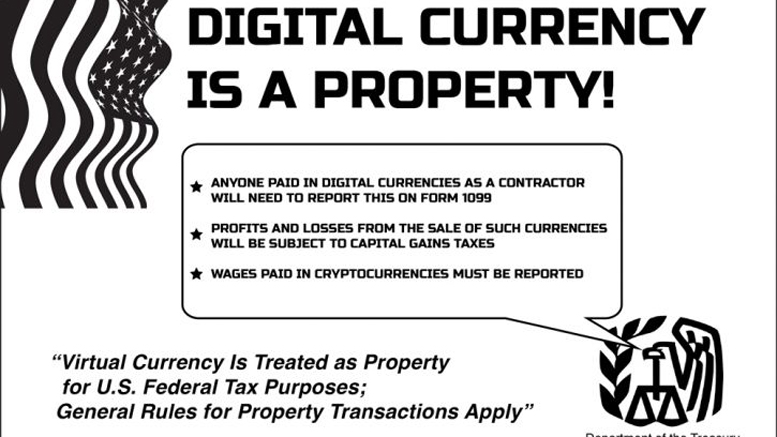 IRS will tax cryptocoins as property, not currency