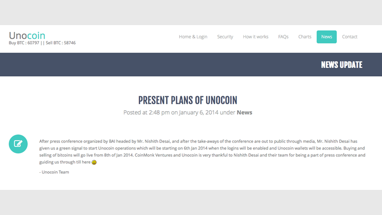 Indian Exchange Unocoin To Resume Operations