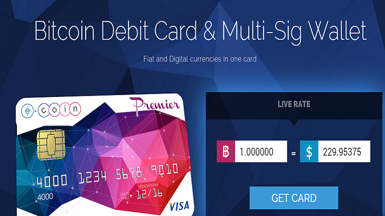 E-Coin Releases Virtual Bitcoin Debit Cards