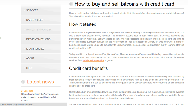 247exchange Accepting Withdrawals to Credit and Debit Cards