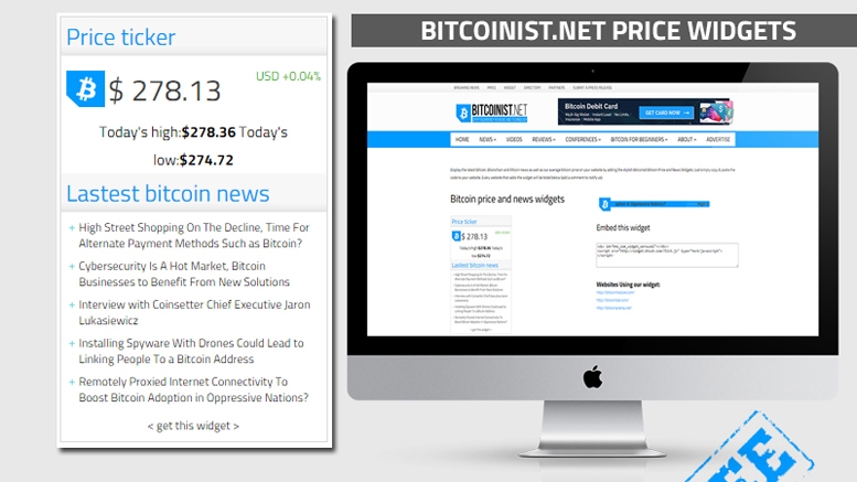 Bitcoinist Launches Bitcoin News and Price Widgets for Websites