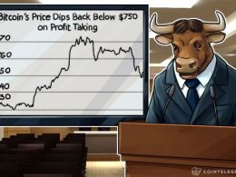Bitcoin’s Price Dips Back Below $750 on Profit Taking