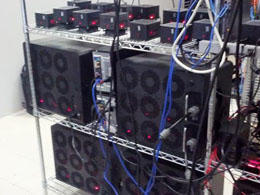 First of Butterfly Lab's BitForce 500 GH/s mining rigs seen in operation