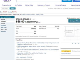 Yahoo Finance Adds Bitcoin Prices